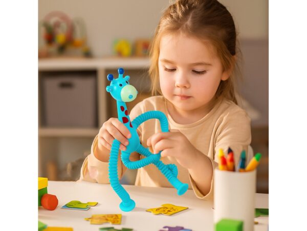 ŻYRAFA ANTYSTRESOWA SENSORYCZNA - niebieska