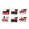 ZAWIESZKI ŚWIĄTECZNE POCIĄG DREWNIANY 6SZT