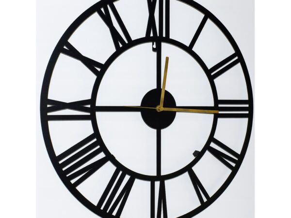 ZEGAR METALOWY ŚCIENNY RETRO LOFT 50CM - grubość 4mm/złote wskazówki