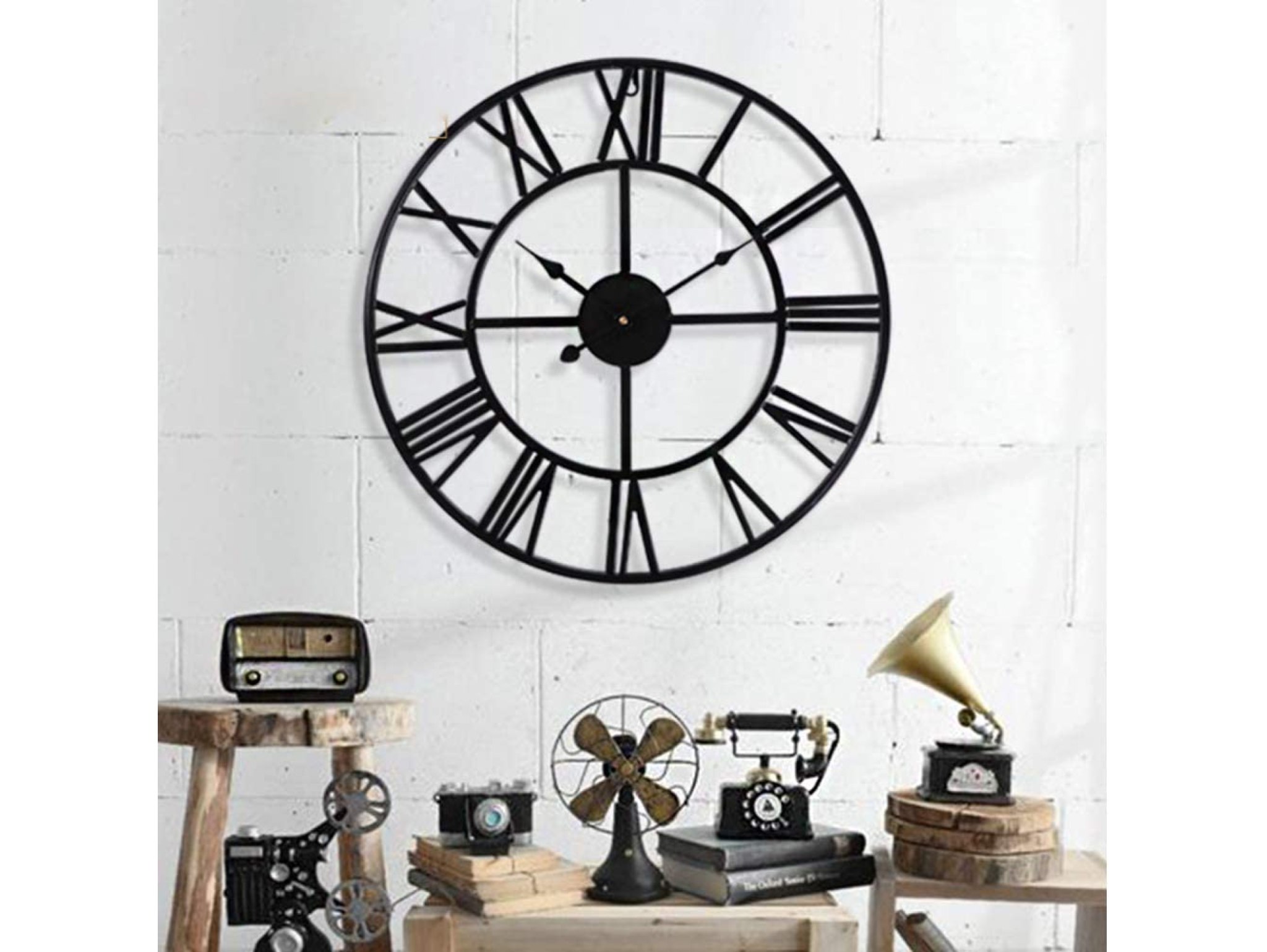 ZEGAR METALOWY ŚCIENNY RETRO LOFT 50CM - wzór 2