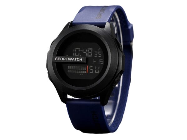 ZEGAREK SPORTOWY Z PODŚWIETLENIEM LED - niebieski