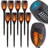 ZESTAW LAMP SOLARNYCH OGRODOWYCH POCHODNI 12LED 50CM 8SZT