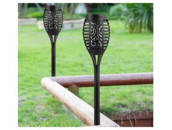 ZESTAW LAMP SOLARNYCH OGRODOWYCH POCHODNI 12LED 50CM 8SZT