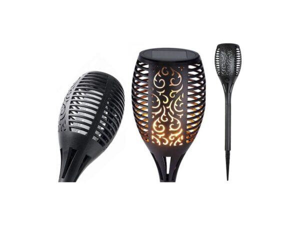 ZESTAW LAMP SOLARNYCH OGRODOWYCH POCHODNI 12LED 50CM 8SZT