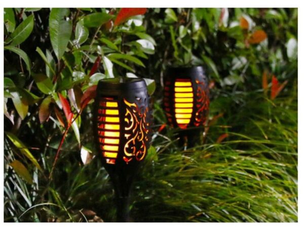 ZESTAW LAMP SOLARNYCH OGRODOWYCH POCHODNI 12LED 50CM 8SZT