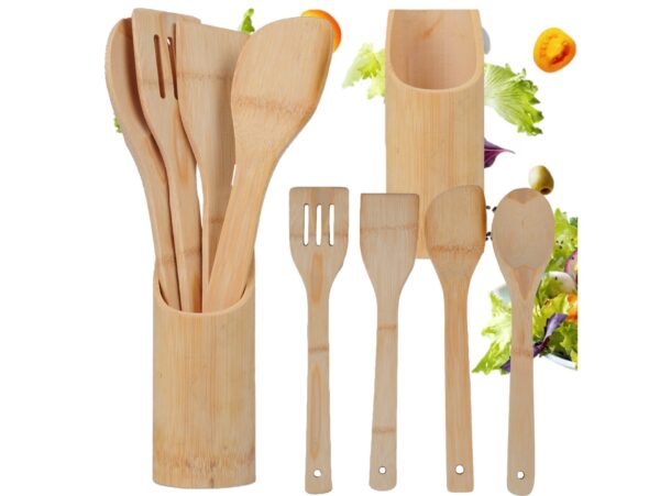 ZESTAW PRZYBORÓW KUCHENNYCH BAMBUSOWYCH