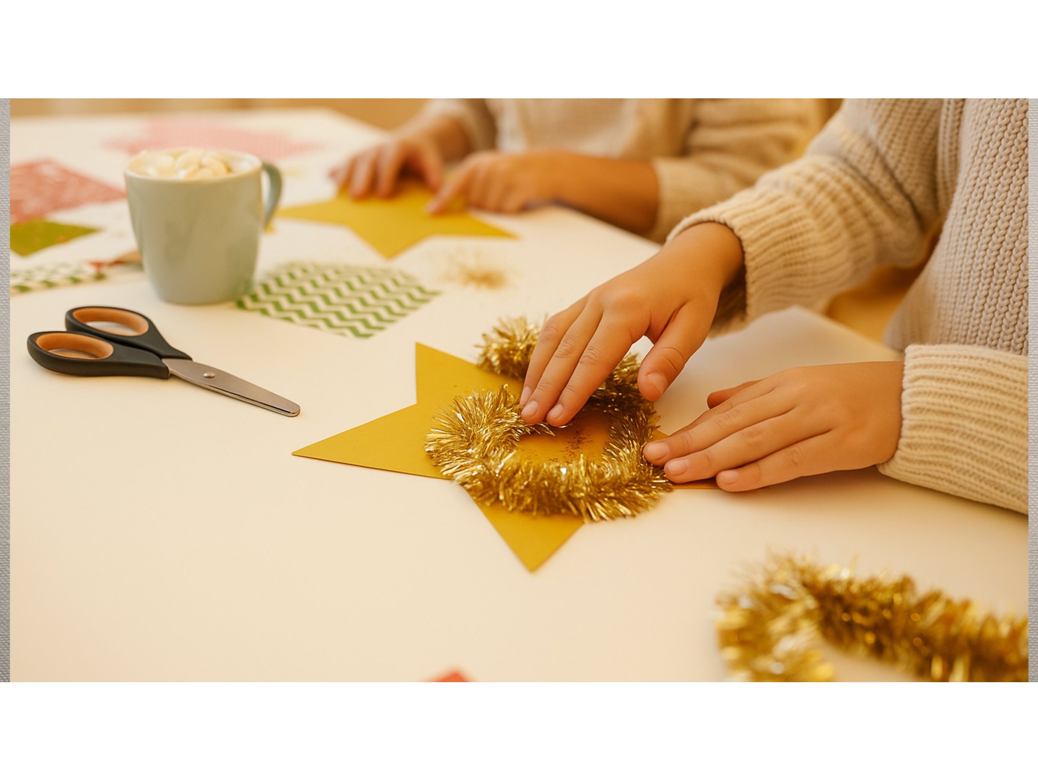 ŁAŃCUCH CHOINKOWY 6cm/2m - złoty