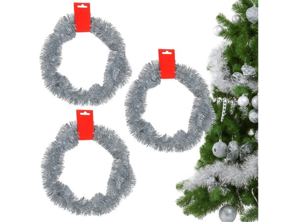 ŁAŃCUCH CHOINKOWY SREBRNY 3 SZT.