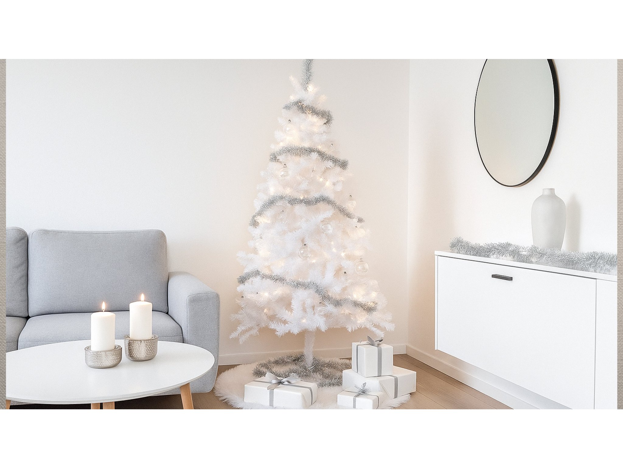 ŁAŃCUCH CHOINKOWY SREBRNY 3 SZT.