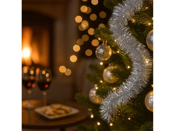 ŁAŃCUCH CHOINKOWY SREBRNY 3 SZT.