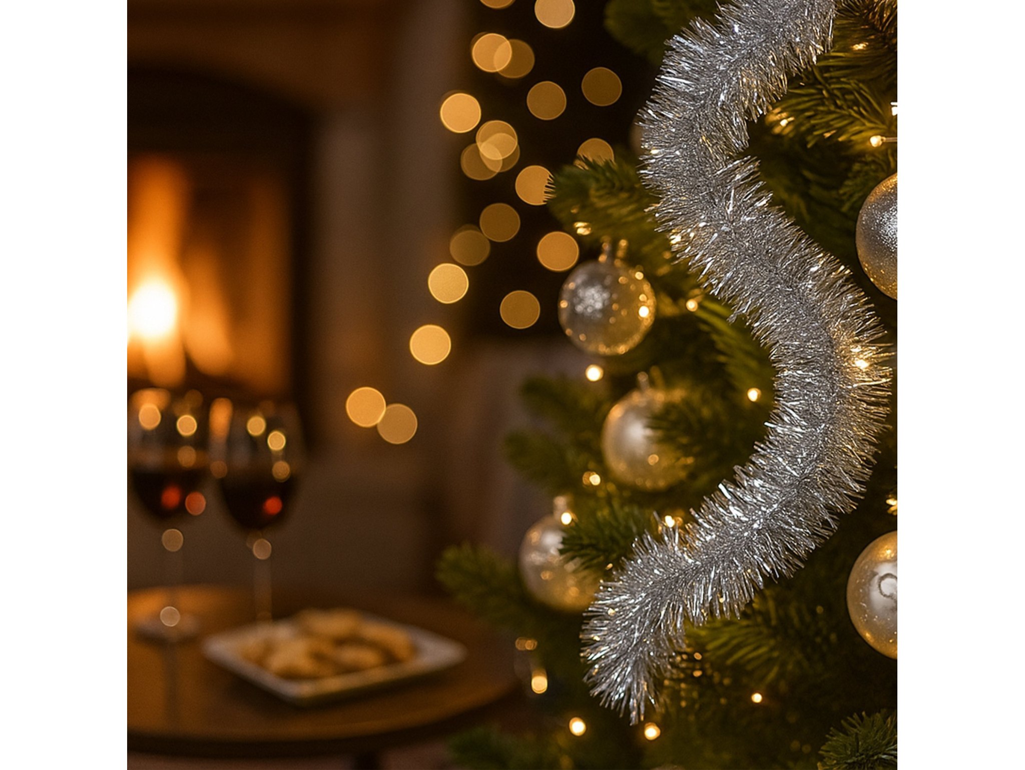 ŁAŃCUCH CHOINKOWY SREBRNY 3 SZT.