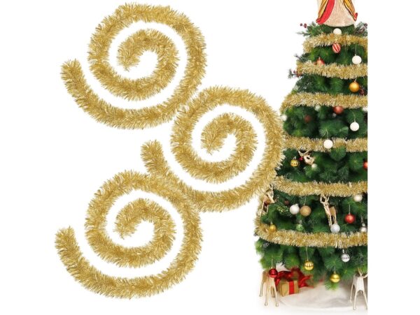 ŁAŃCUCH CHOINKOWY ZŁOTY 3SZT.