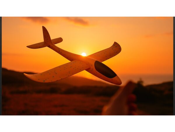 AMOLOT ZABAWKA STYROPIANOWY SZYBOWIEC RZUTKA 47 CM - pomarańczowy