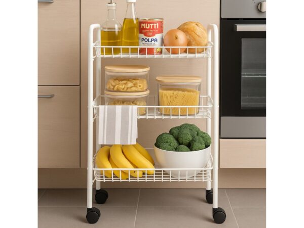 ARTEX REGAŁ NA KÓŁKACH WINNY 3/WINNY 3 BIAŁY 8001579105006