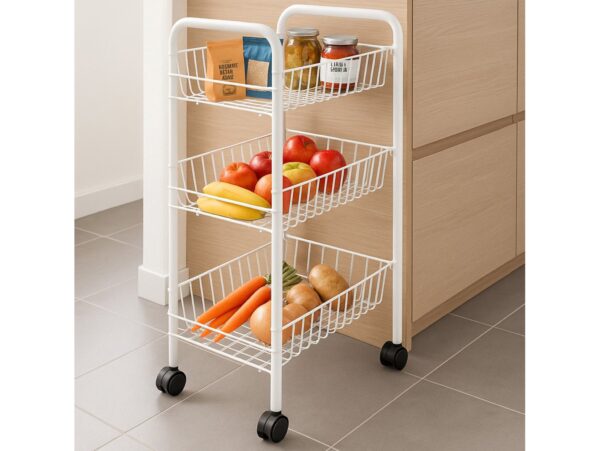 ARTEX REGAŁ NA KÓŁKACH WINNY 3/WINNY 3 BIAŁY 8001579105006