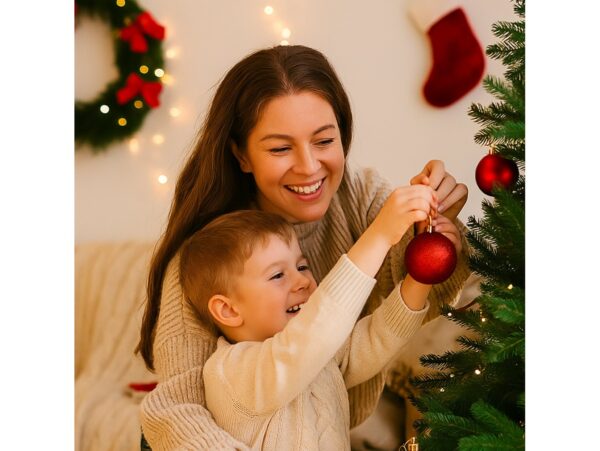 BOMBKI CHOINKOWE TUBA 10CM 4SZT + BOMBKI CHOINKOWE TUBA 6CM 8SZT - czerwone