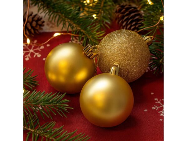 BOMBKI CHOINKOWE TUBA 10CM 4SZT + BOMBKI CHOINKOWE TUBA 6CM 8SZT - złote
