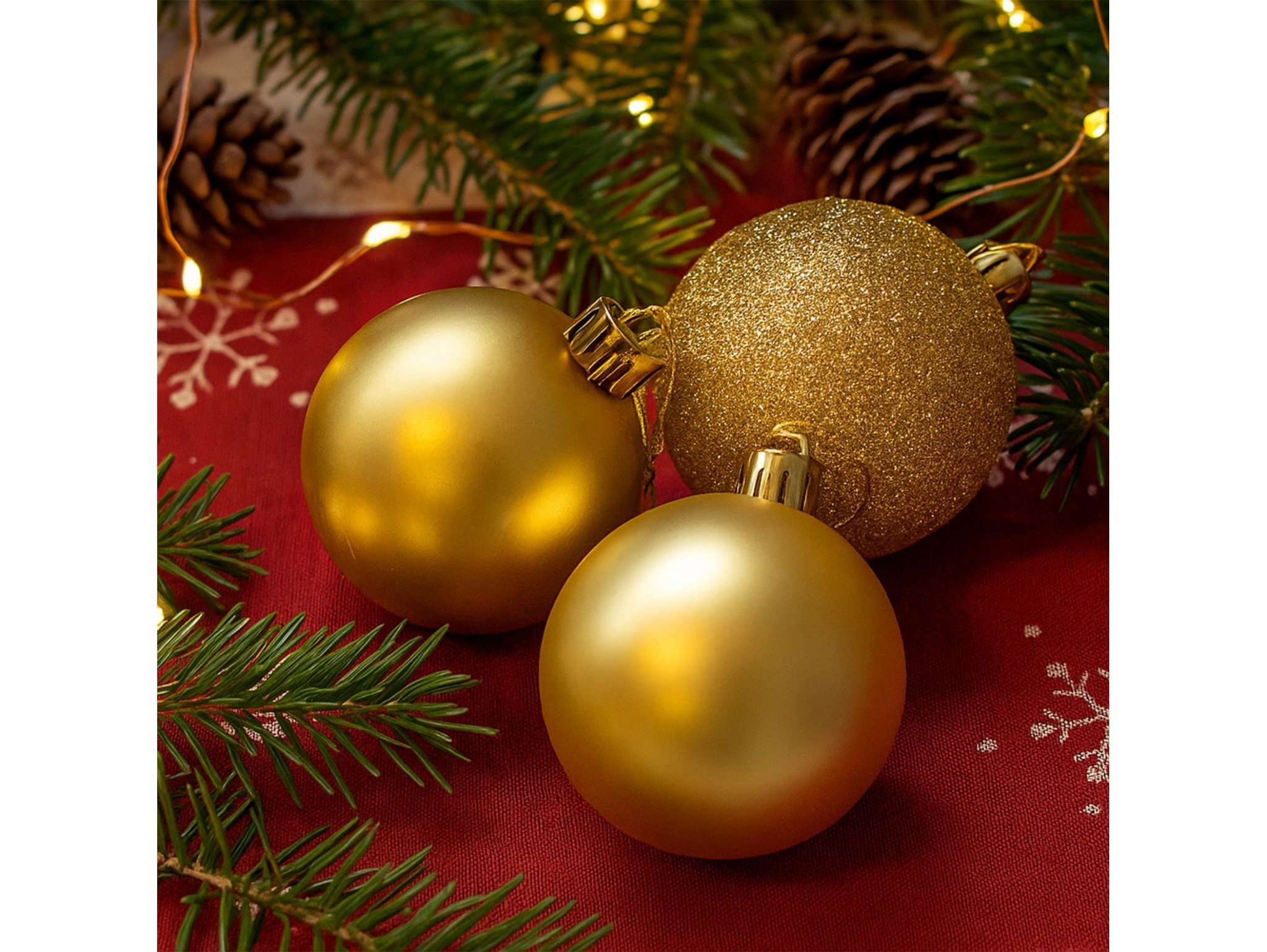 BOMBKI CHOINKOWE TUBA 10CM 4SZT + BOMBKI CHOINKOWE TUBA 6CM 8SZT - złote