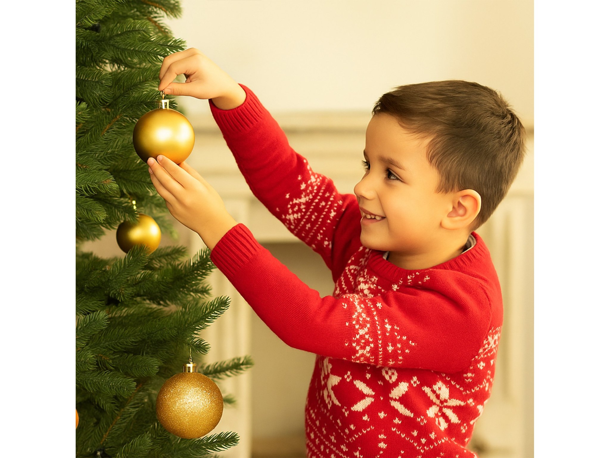 BOMBKI CHOINKOWE TUBA 10CM 4SZT + BOMBKI CHOINKOWE TUBA 6CM 8SZT - złote