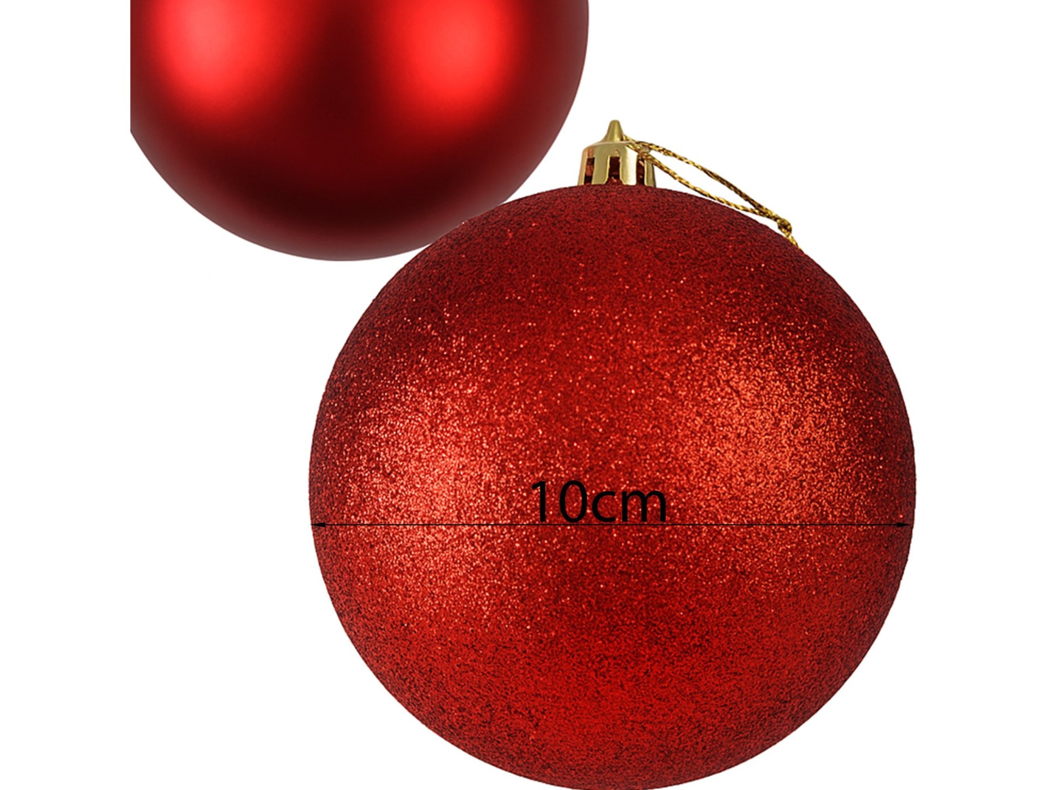 BOMBKI CHOINKOWE TUBA 10CM 4SZT - czerwony