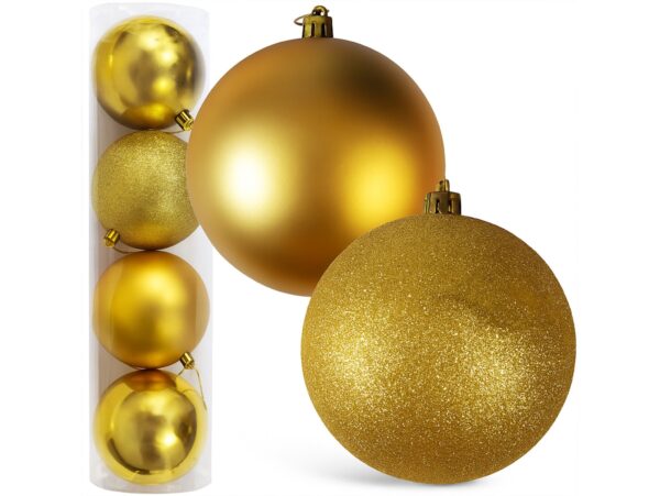 BOMBKI CHOINKOWE TUBA 10CM 4SZT - złoty