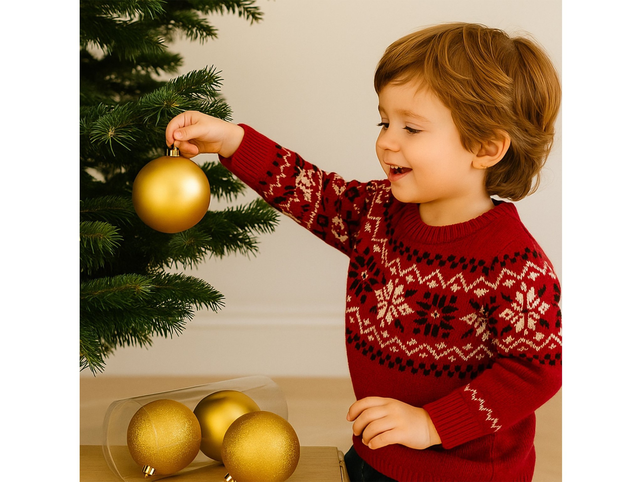 BOMBKI CHOINKOWE TUBA 10CM 4SZT - złoty