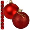 BOMBKI CHOINKOWE TUBA 6CM 8SZT - czerwony