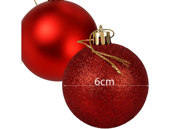 BOMBKI CHOINKOWE TUBA 6CM 8SZT - czerwony
