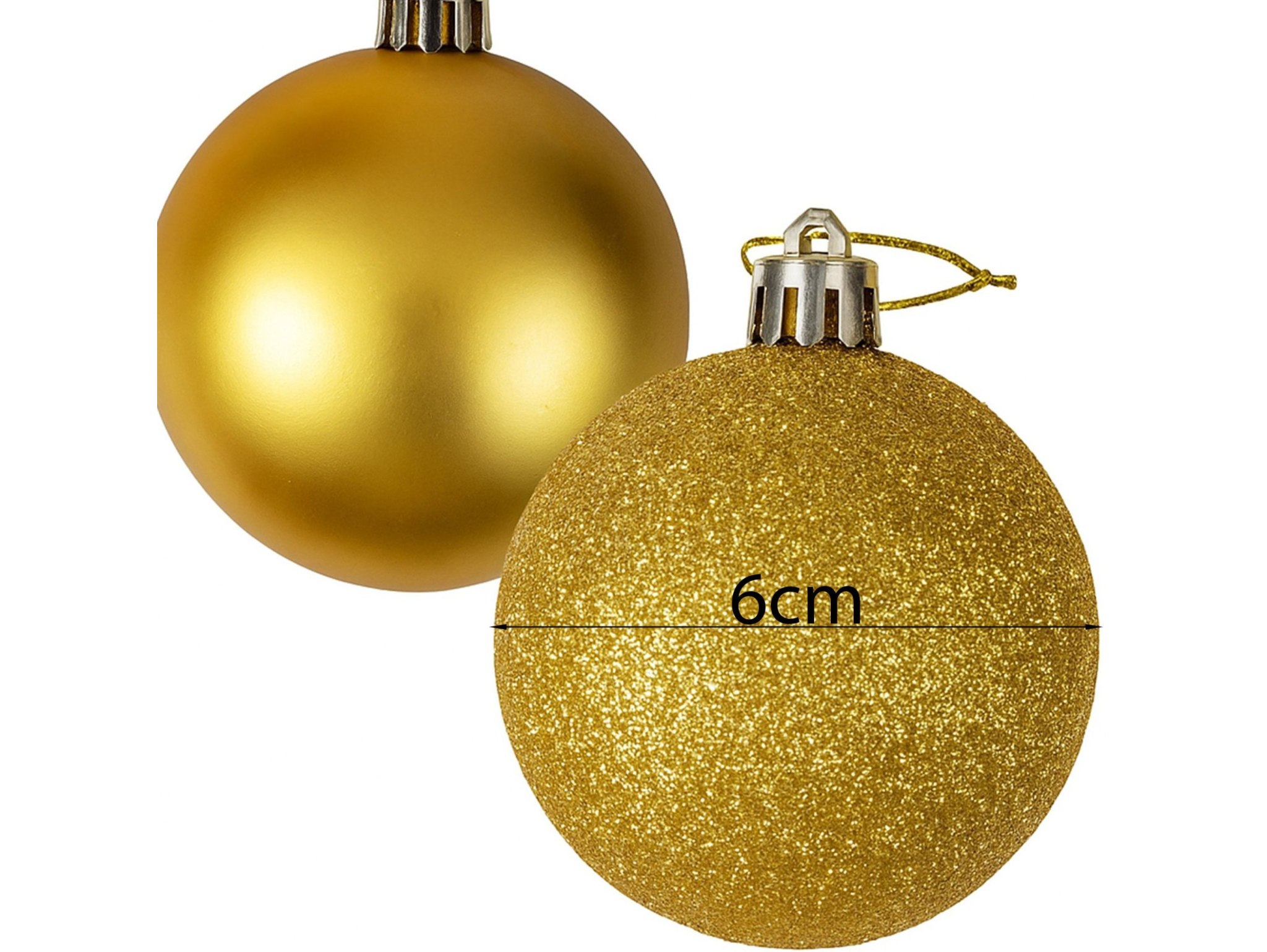 BOMBKI CHOINKOWE TUBA 6CM 8SZT - złoty