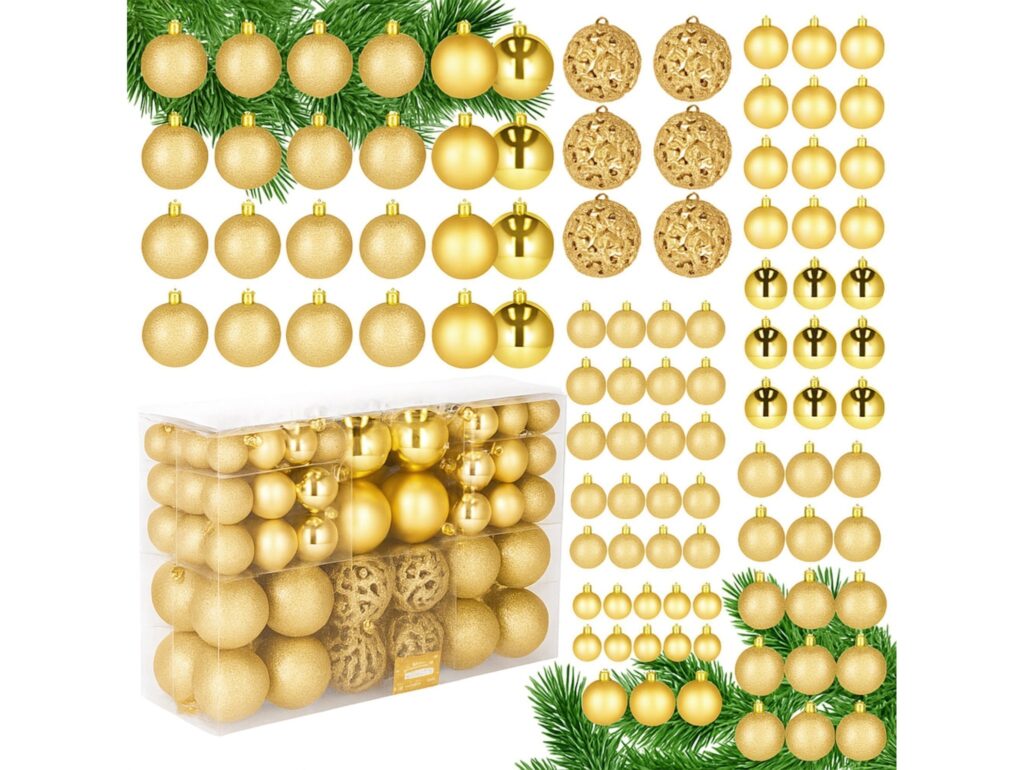 BOMBKI PLASTIKOWE ZESTAW 100SZT - złoty