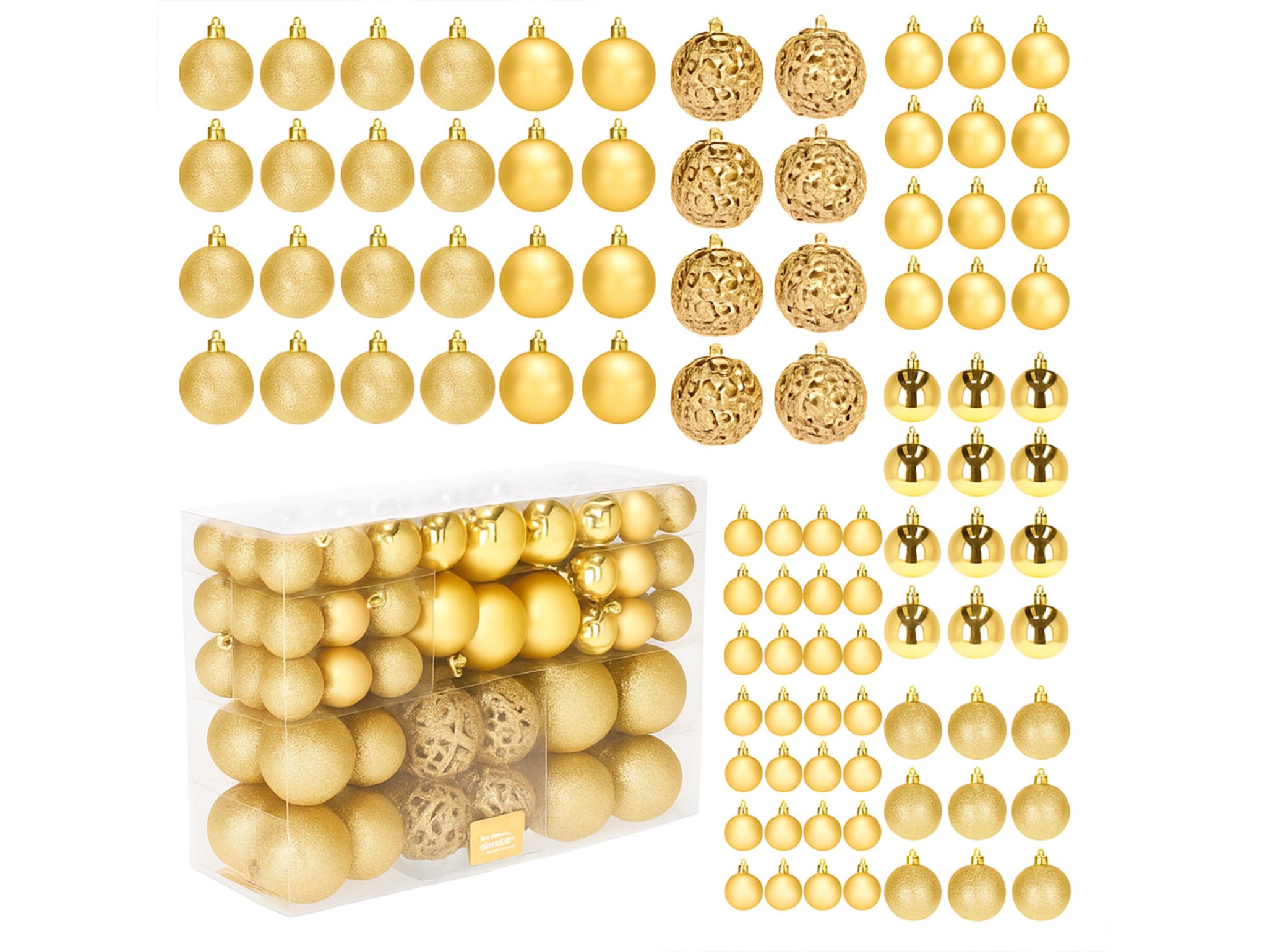 BOMBKI PLASTIKOWE ZESTAW 100SZT - złoty