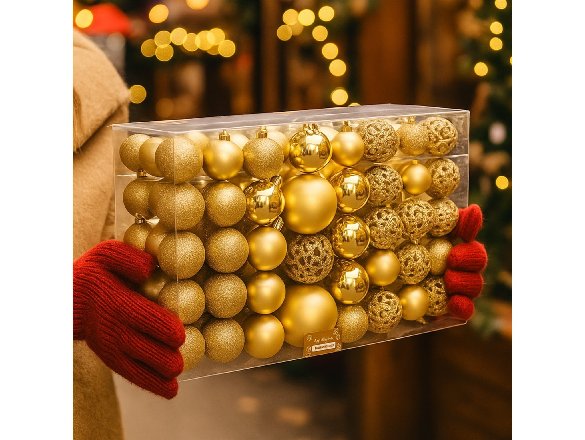 BOMBKI PLASTIKOWE ZESTAW 100SZT - złoty