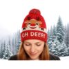 CZAPKA LED ŚWIĄTECZNA - wzór 1 renifer