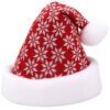 CZAPKA ŚWIĘTEGO MIKOŁAJA ŚNIEŻYNKA 38x28cm - czerwono-biała śnieżynki