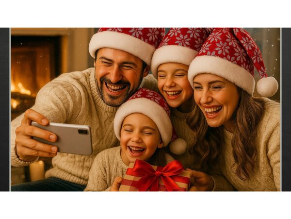 CZAPKA ŚWIĘTEGO MIKOŁAJA ŚNIEŻYNKA 38x28cm - czerwono-biała śnieżynki