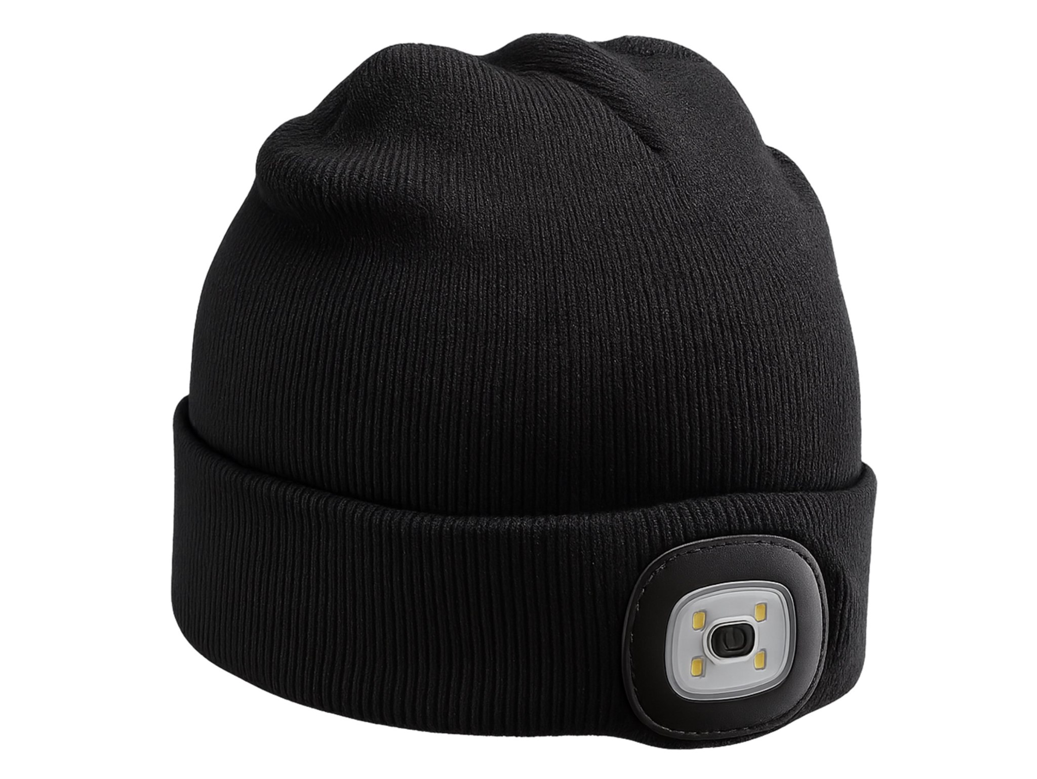 CZAPKA ZIMOWA Z LAMPKĄ LED - czarny