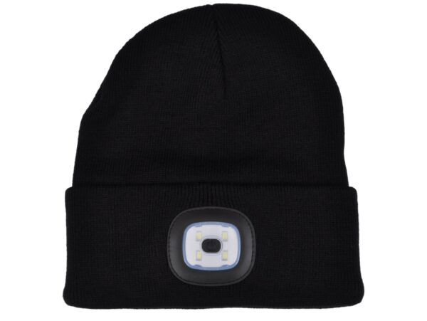 CZAPKA ZIMOWA Z LAMPKĄ LED - czarny