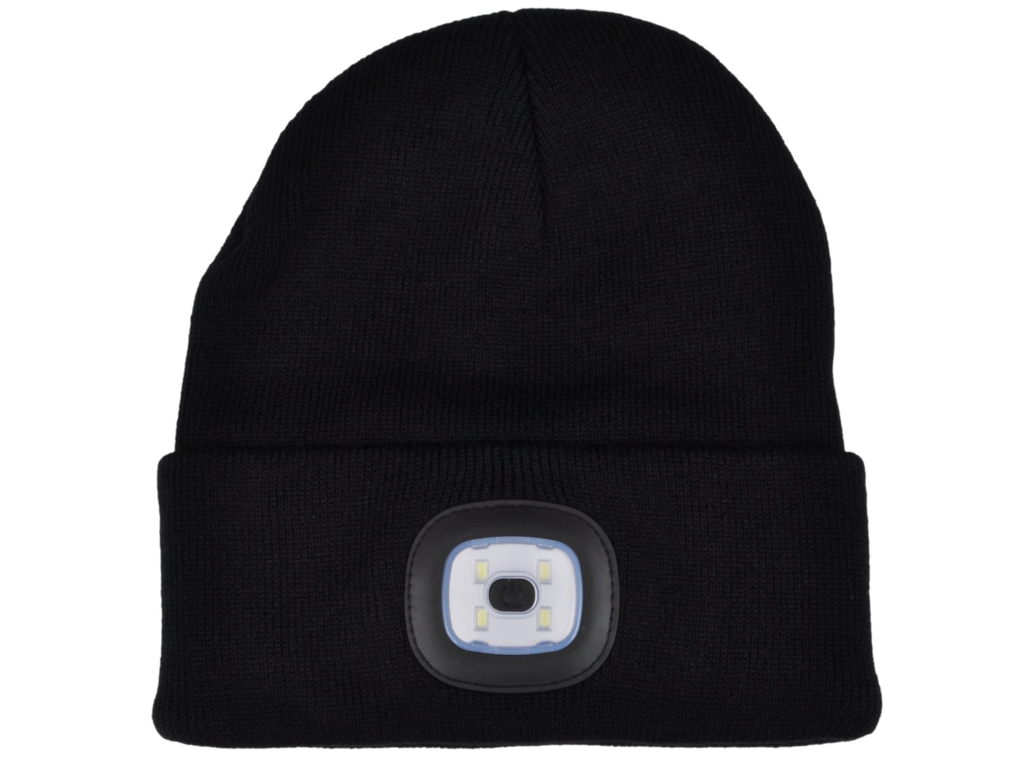 CZAPKA ZIMOWA Z LAMPKĄ LED - czarny