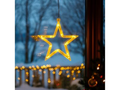 DEKORACJA NA OKNO LED BOŻE NARODZENIE 22x22 - gwiazda