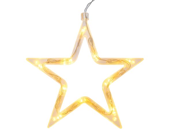 DEKORACJA NA OKNO LED BOŻE NARODZENIE 22x22 - gwiazda