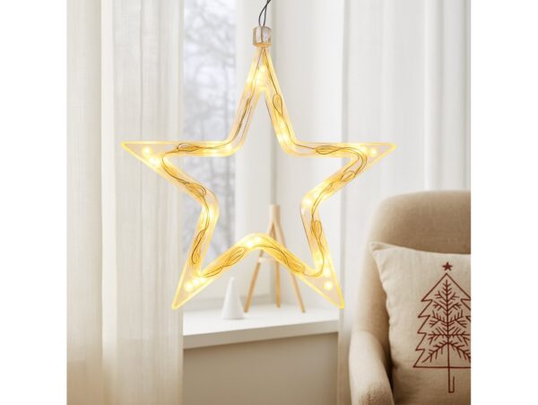 DEKORACJA NA OKNO LED BOŻE NARODZENIE 22x22 - gwiazda