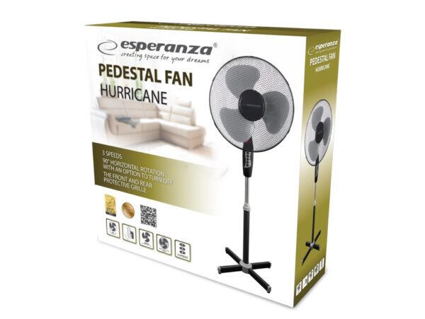 ESPERANZA WENTYLATOR WIATRAK 16'' STOJĄCY HURRICANE CZARNO-SZARY II GATUNEK