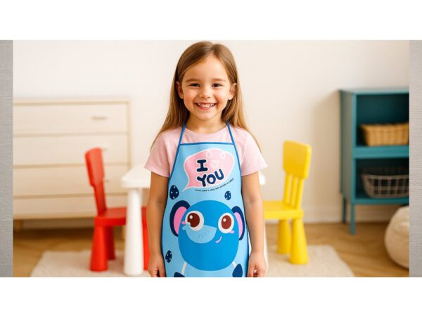 FARTUCH DZIECIĘCY DO PRAC PLASTYCZNYCH FOLIOWY - niebieski