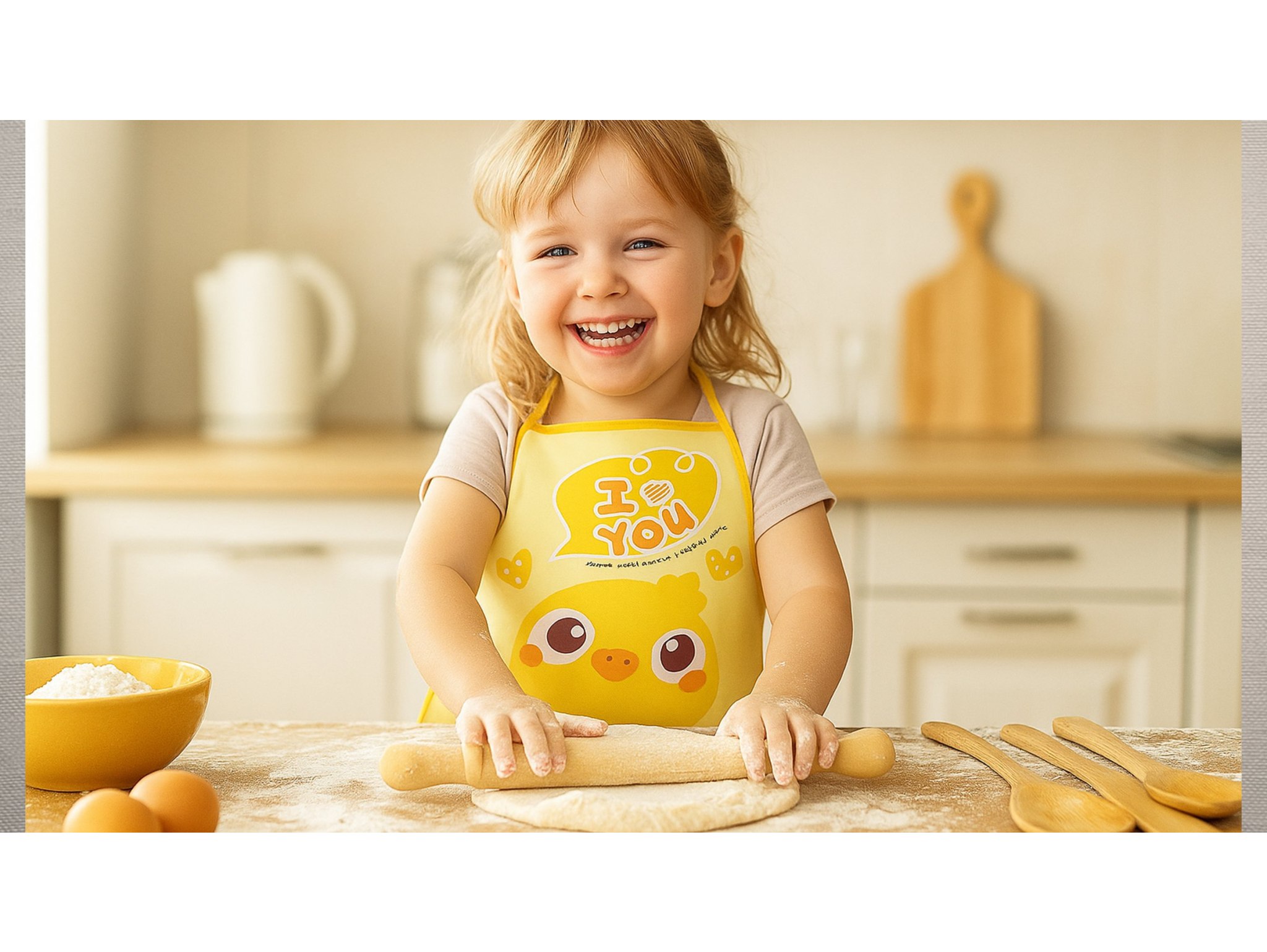 FARTUCH DZIECIĘCY DO PRAC PLASTYCZNYCH FOLIOWY - żółty