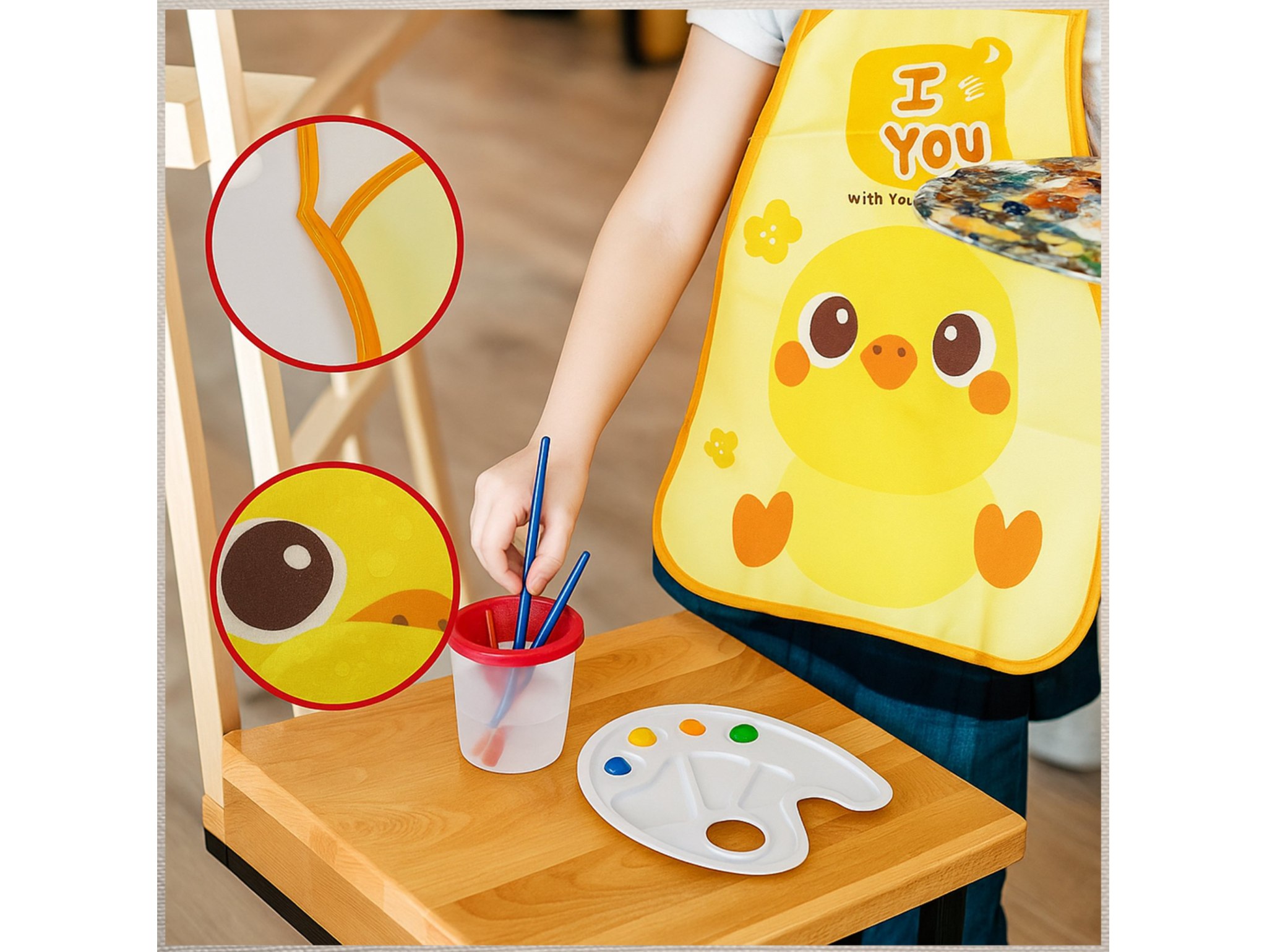 FARTUCH DZIECIĘCY DO PRAC PLASTYCZNYCH FOLIOWY - żółty