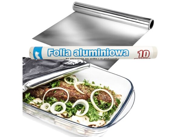 FOLIA ALUMINIOWA SPOŻYWCZA 10m MOCNA DO ŻYWNOŚCI