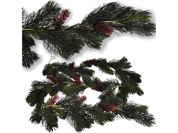 GIRLANDA SOSNA Z SZYSZKAMI SZTUCZNA 170CM