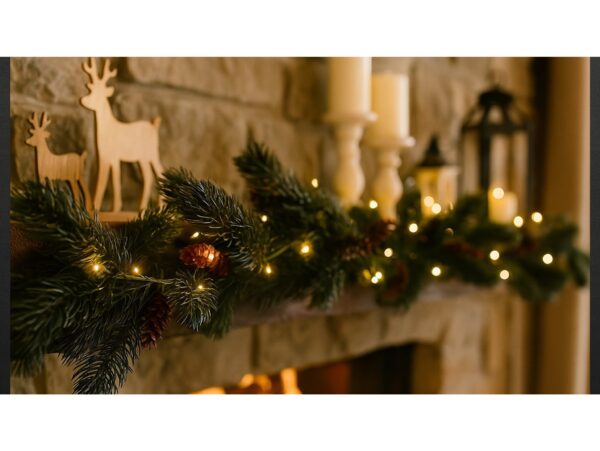 GIRLANDA SOSNA Z SZYSZKAMI SZTUCZNA 170CM