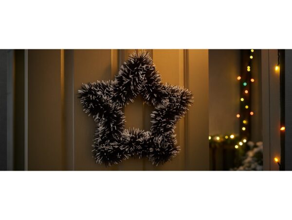 GWIAZDA ŚWIĄTECZNA Z ŁAŃCUCHA 34CM - zielony z białymi końcówkami