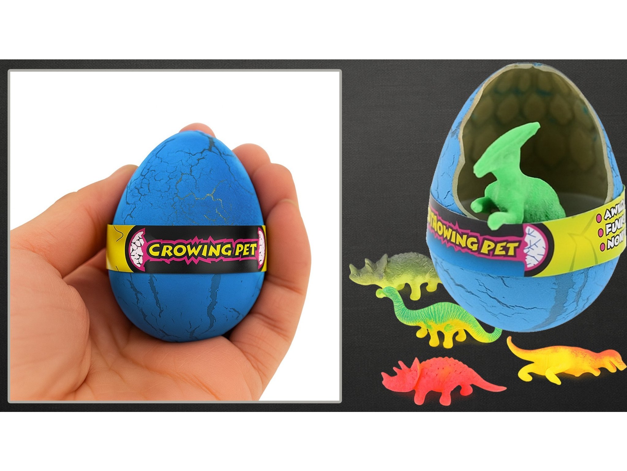 JAJKO ROSNĄCEGO DINOZAURA 5,5CM - niebieski